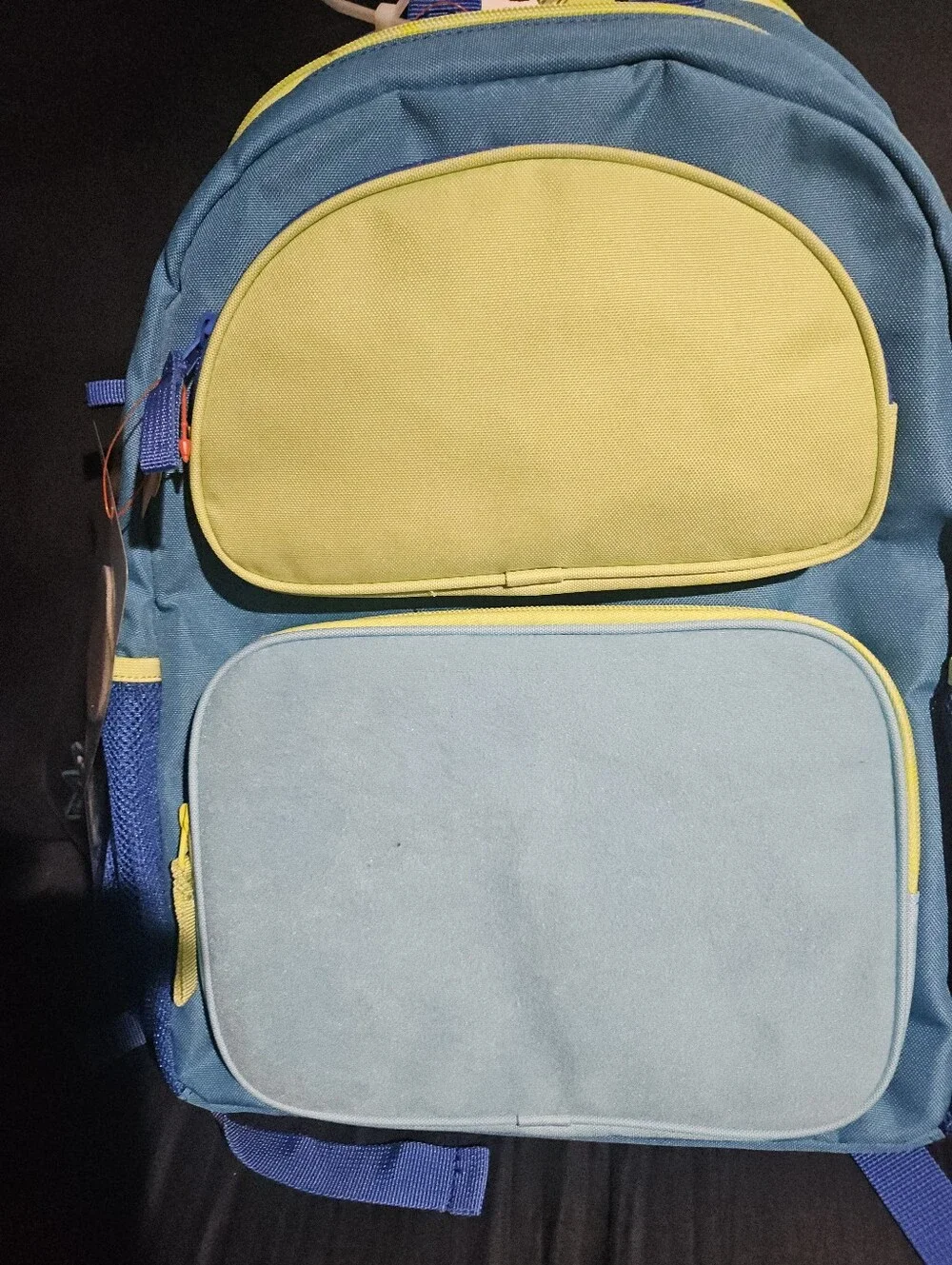 Cat & Jack Teal and Light Blue Kids Backpack with Lime Accents